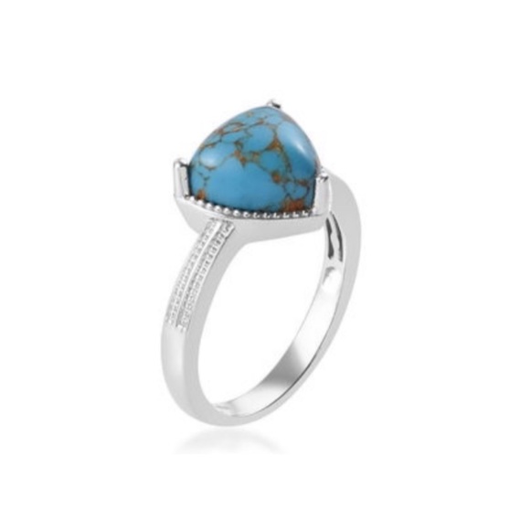 Mojave Blue Turquoise Ring in Platinum Bond Brass - Picture 3 of 8